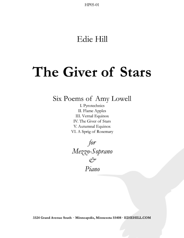 Giver of Stars: Six Poems of Amy Lowell, The